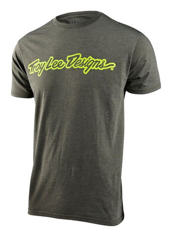Troy Lee Designs Signature SS Tee Olive Heather