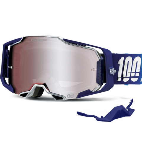 100% Armega  Goggle Novel - HiPER Mirror Silver Flash Lens