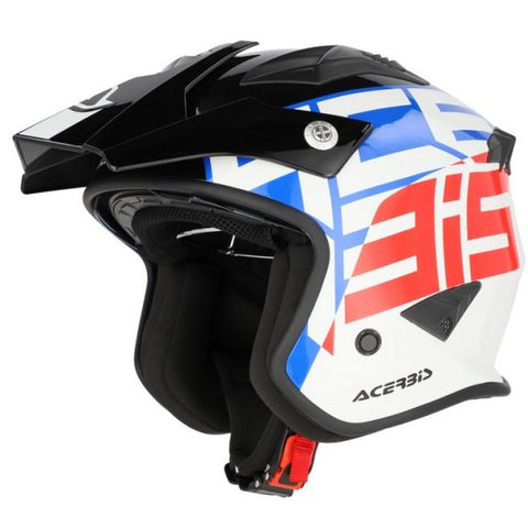 Acerbis Jet Aria Trials Helmet Bianco Blu Rosso