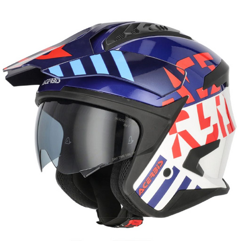 Acerbis Jet Aria Trials Helmet White Blue Red