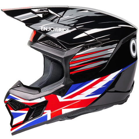ONeal 3 Series Motocross Helmet V27 LE Nations GB Red White Blue