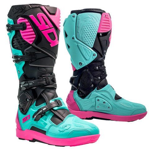 Sidi Crossfire 3 SRS Black Mint Pink Motocross Boots