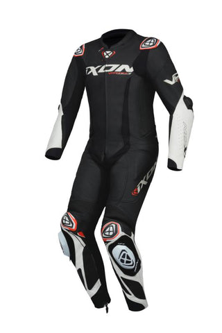 Ixon Vortex 3 Leather Motorcycle Race Suit Black White