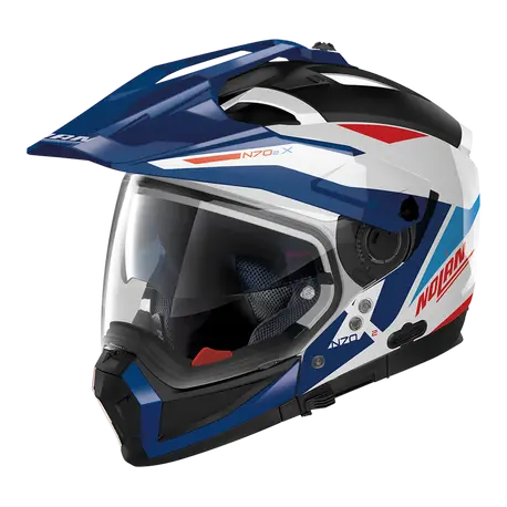 Nolan N70-2 Adventure Stunner Metal White Red Blue Motorcycle Helmet