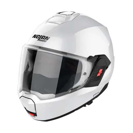 Nolan N120-1 Classic N-COM Metal White Motorcycle Helmet