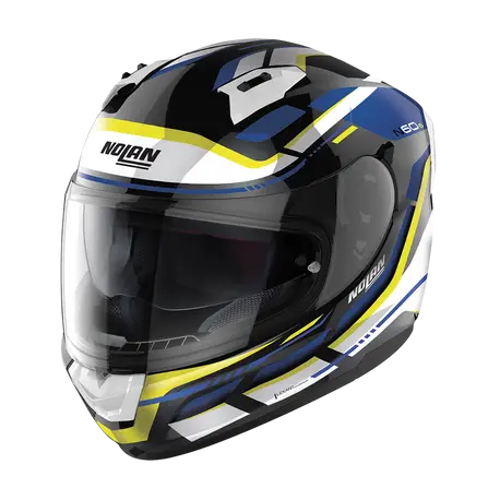 Nolan N60-6 Lancer Metal Black White Blue Yellow Motorcycle Helmet