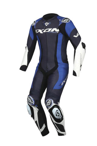 Ixon Vortex 3 Leather Motorcycle Race Suit Blue White