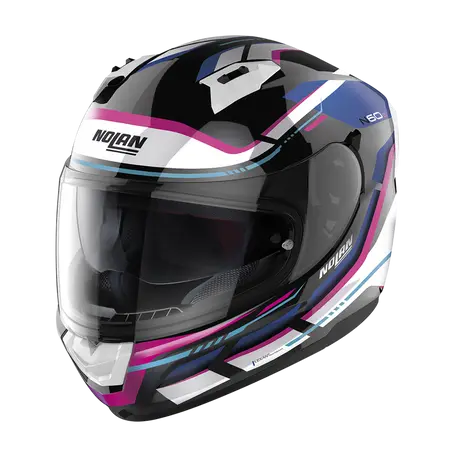 Nolan N60-6 Lancer Metal Black White Blue Pink Motorcycle Helmet