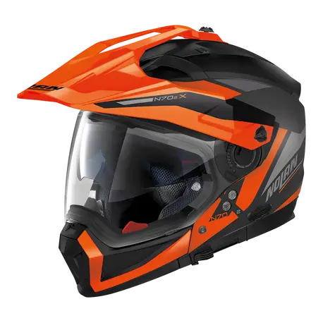 Nolan N70-2 Adventure Stunner Flat Black Orange Motorcycle Helmet