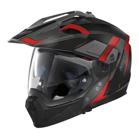 Nolan N70-2 Adventure Skyfall Flat Lava Grey Red Motorcycle Helmet