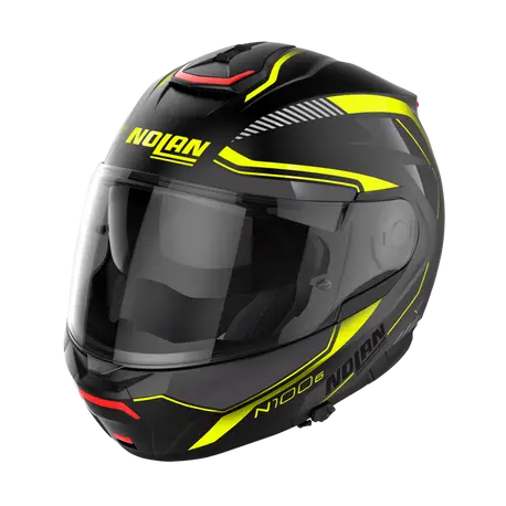 Nolan N100-6 Surveyor N-COM Flat Black Fluo Yellow Motorcycle Helmet