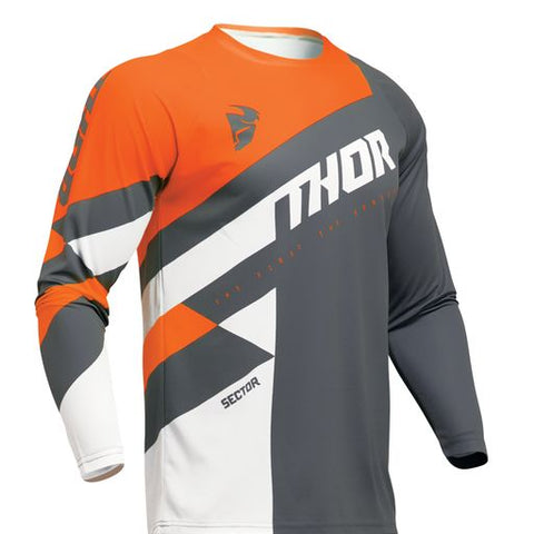 Thor Sector Youth Jersey Checker Charcoal Orange