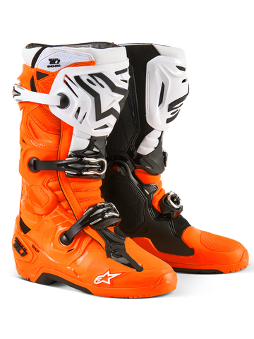 Alpinestars Tech 10 Enduro Boots Orange Fluo Black White