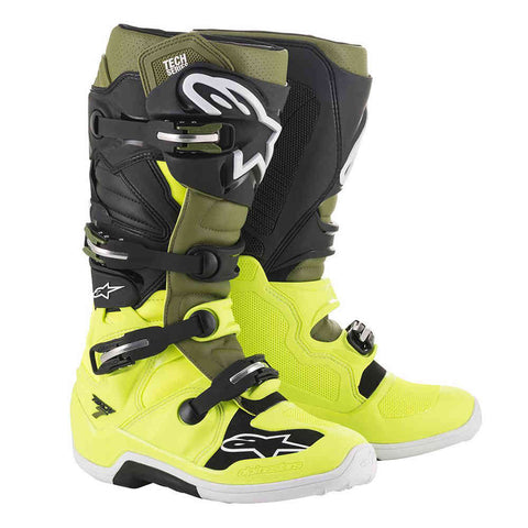 Alpinestars Tech 7 Motocross Boots Black Fluo Military Green