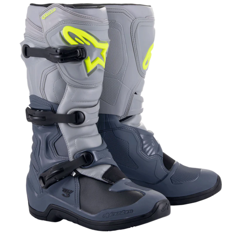 Alpinestars Tech 3 Motocross Boots - Dark Gray Light Gray Black