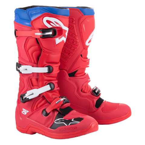 Alpinestars Tech 5 Boots - Bright Red Dark Red Alpine Blue