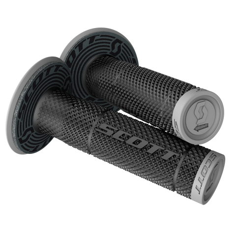 Scott SX II Motocross Enduro Grips & Donuts - Black Grey