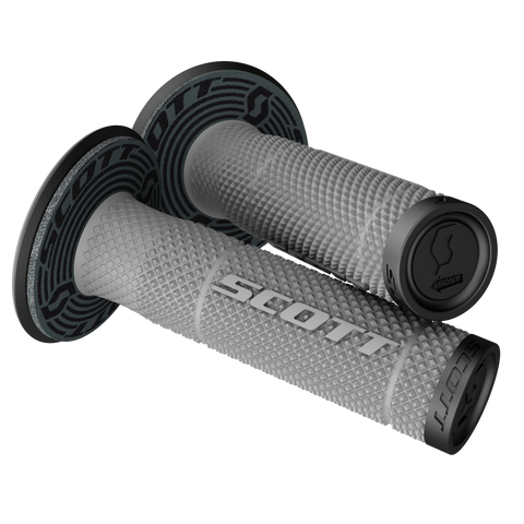 Scott SX II Motocross Enduro Grips & Donuts - Grey Black