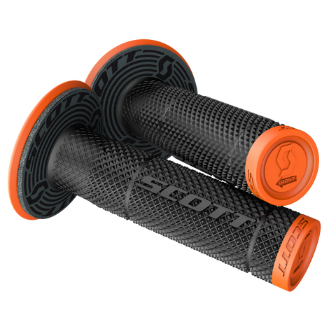 Scott SX II Motocross Enduro Grips & Donuts - Black Orange