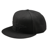 Troy Lee Designs Signature Flat Bill Snapback Cap  - Black - Black