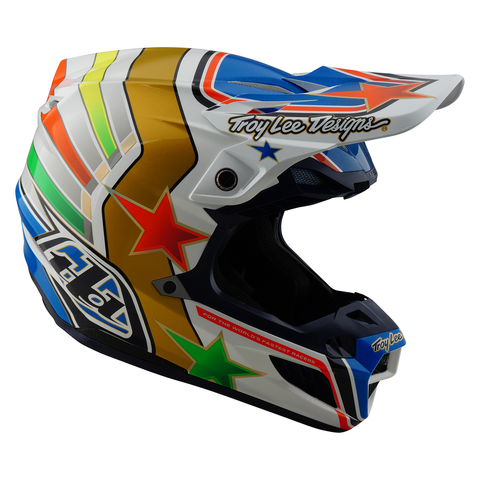Troy Lee Designs SE5 Composite Rays Helmet - White Blue