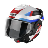 Nolan N120-1 Subway N-COM Metal White Blue Red Motorcycle Helmet