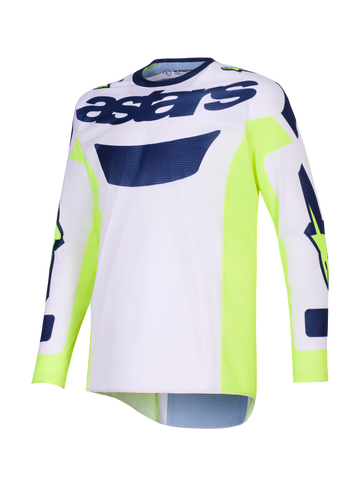 2026 Alpinestars Racer Air Riway Motocross Jersey - Light Gray Yellow Fluo Blue