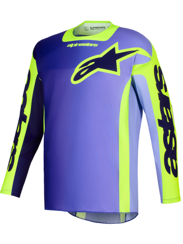 2026 Alpinestars Racer Portl Motocross Jersey - Purple Yellow Fluo