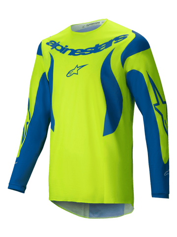 2025 Alpinestars Fluid Haul Motocross Jersey Yellow Fluo Blue