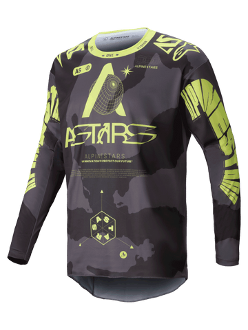 2025 Alpinestars Racer Hollow Jersey Dark Camo Yellow Fluo