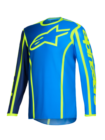 2026 Alpinestars Fluid Apex Motocross Jersey - Blue Yellow Fluo