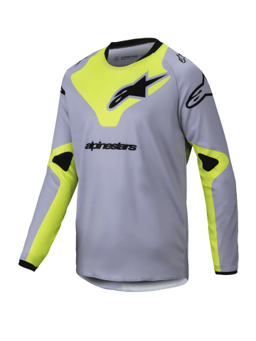 2025 Alpinestars Youth Racer Veil Jersey Grey Yellow Fluo