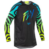 Fly Racing 2025 Evolution DST Zen Jersey Black Blue Yellow