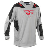 Fly Racing 2025 Kinetic Sym Jersey Light Grey Red Black