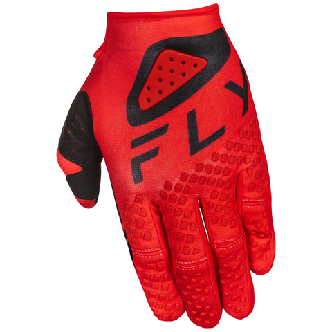 Fly Racing 2025 Youth Kinetic Center Gloves Red Black AT Motocross