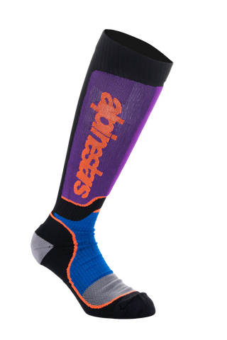 Alpinestars MX Plus Socks - Black Royal Blue Purple