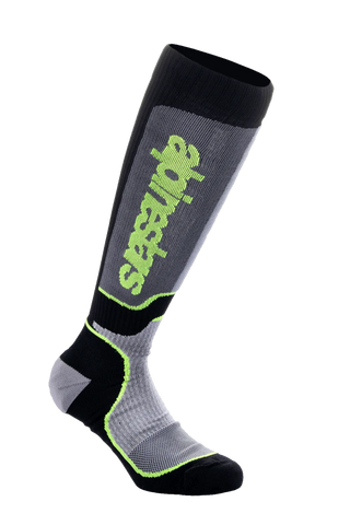 Alpinestars MX Plus Socks - Black Gray Yellow Fluo