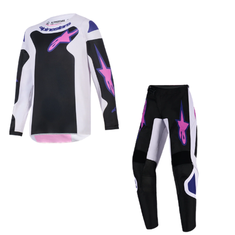 2026 Alpinestars Fluid Grid Kids Kit Combo - Black Light Gray Purple