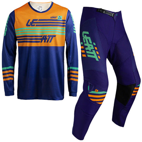 2027 Leatt 3.5 Moto Kids Kit Combo Stripes Orange