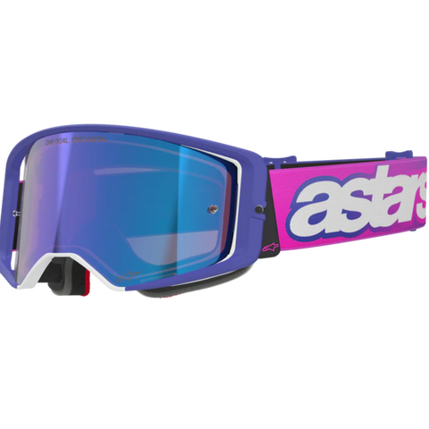 2026 Alpinestars Supertech Goggles Vision Vista - Purple Fluo Pink Mirror Blue