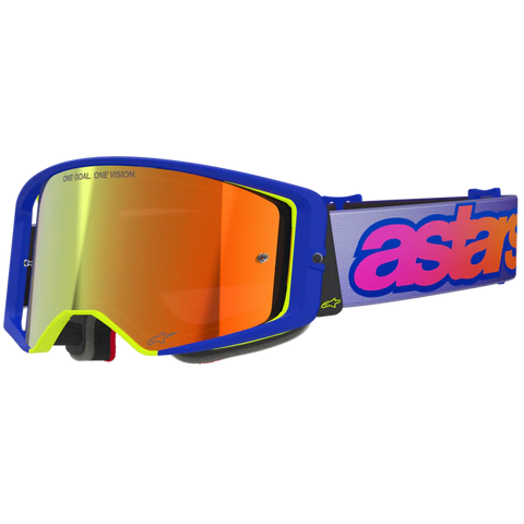 2026 Alpinestars Supertech Goggles Vision Vista - Blue Yellow Purple Mirror Red