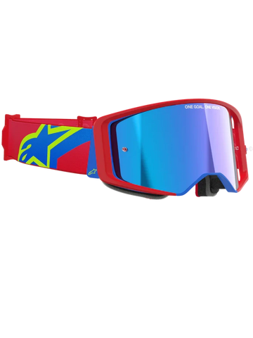 Alpinestars Supertech Corp Goggles Absolute Vision Red Blue - Blue Mirror Lens