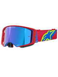 Alpinestars Supertech Corp Goggles Absolute Vision Red Blue - Blue Mirror Lens