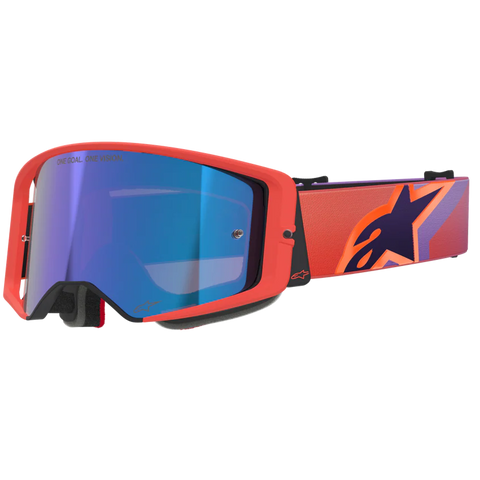 2026 Alpinestars Supertech Goggles Vision Corp - Hot Coral Purple Mirror Blue