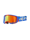 Alpinestars Vision 8 Wordmark Goggles Blue Orange - Red Mirror Lens