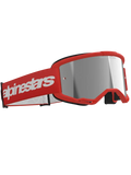 Alpinestars Vision 3 Wordmark Goggles Red - Silver Mirror Lens