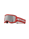 Alpinestars Vision 3 Wordmark Goggles Red - Silver Mirror Lens