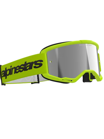 Alpinestars Vision 3 Wordmark Goggles Yellow Fluo - Silver Mirror Lens