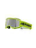 Alpinestars Vision 3 Wordmark Goggles Fluo Yellow - Silver Mirror Lens