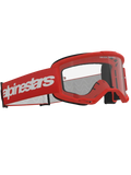 Alpinestars Vision 3 Wordmark Goggles Red - Clear Lens